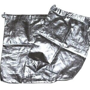 MYTagalongs Silver Metallic Bag Drawstring Travel Glam‎ Packable Lightweight Lot